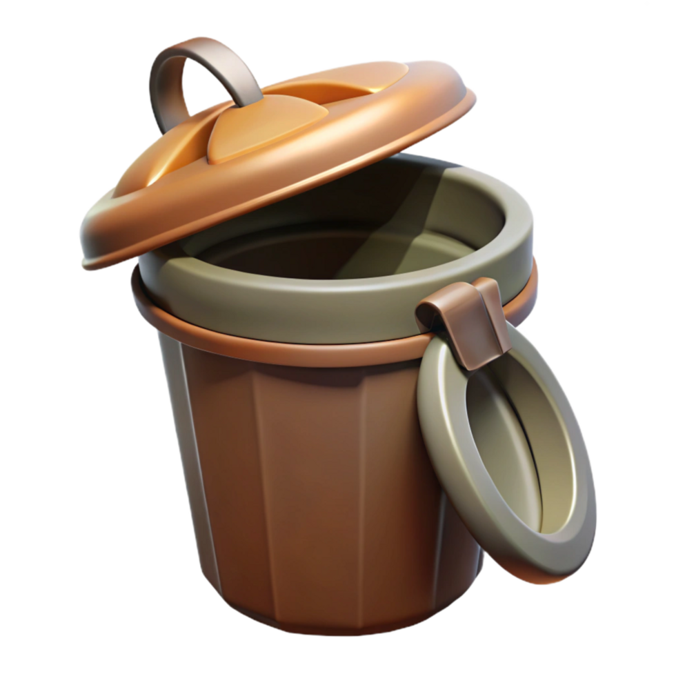 beautiful modern Compost Bin Open Lid Isolated authentic png