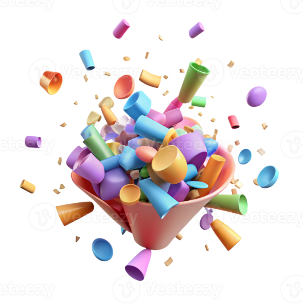 serene contemporary Confetti Explosion Transparent Background Colorful premium png