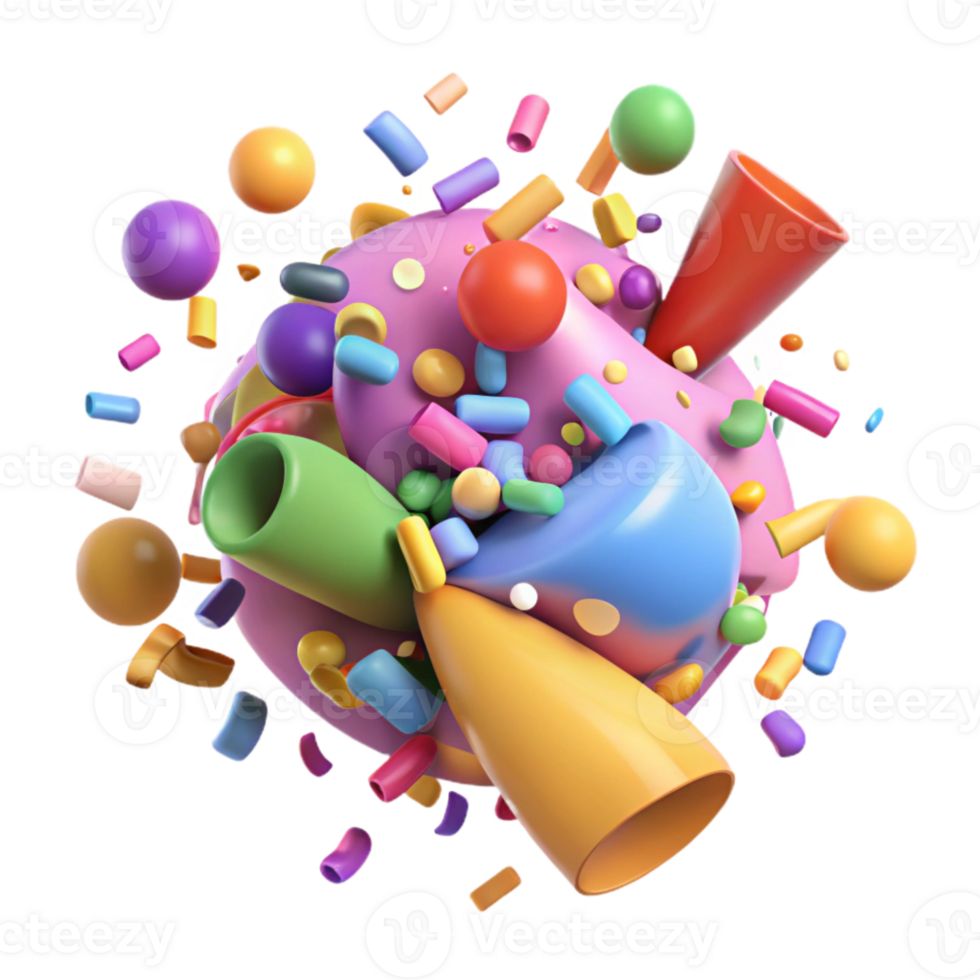 serene traditional Confetti Explosion Transparent Background Colorful original png