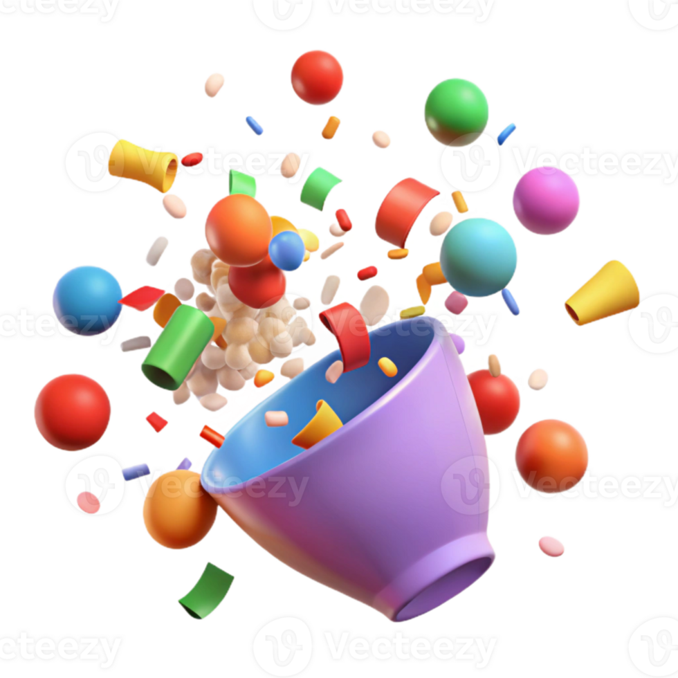 wonderful contemporary Confetti Falling Multicolored Celebration Transparent Background professional png