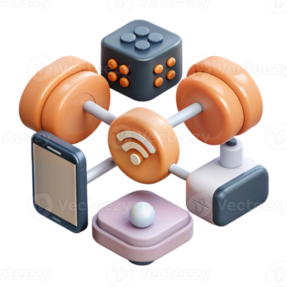 wonderful abstract Connected Devices Network Illustration Isolated Cutout high quality png