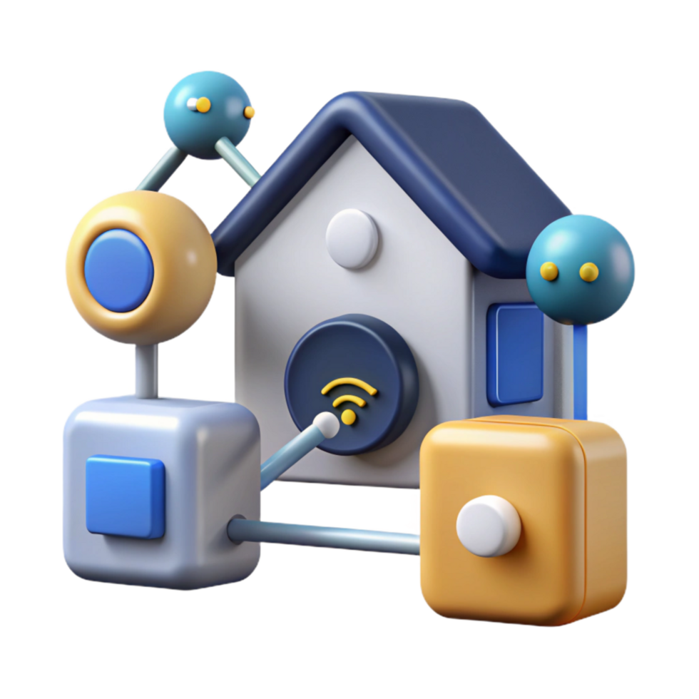 impressive modern Connected Home Devices Network Diagram Cutout premium png
