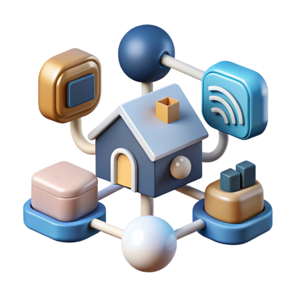 elegant modern Connected Home Devices Network Diagram Cutout high resolution png