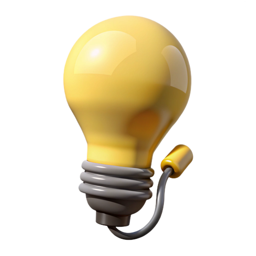 stunning artistic Connected Lightbulb Soft Yellow Glow Cutout genuine png