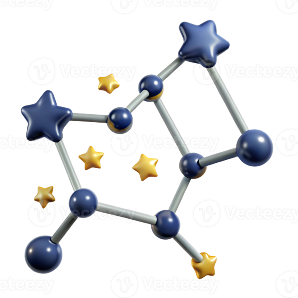 wonderful traditional Constellation Ursa Major Stars Connected Isolated original png