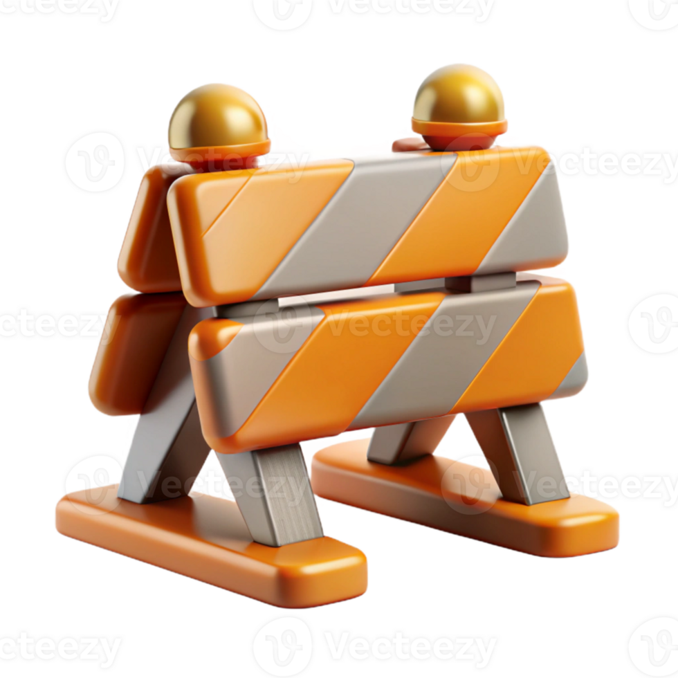 beautiful classic Construction Barricade Warning Signs Transparent Background 4K png
