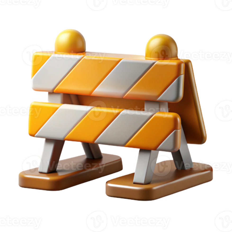 impressive minimalist Construction Barricade Warning Signs Transparent Background genuine png