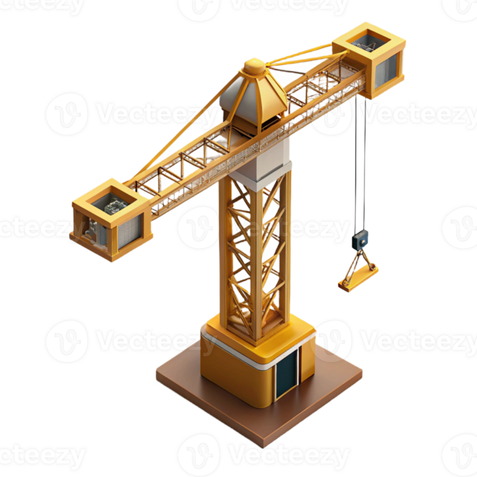 elegant creative Construction Crane High Angle View Isolated professional png