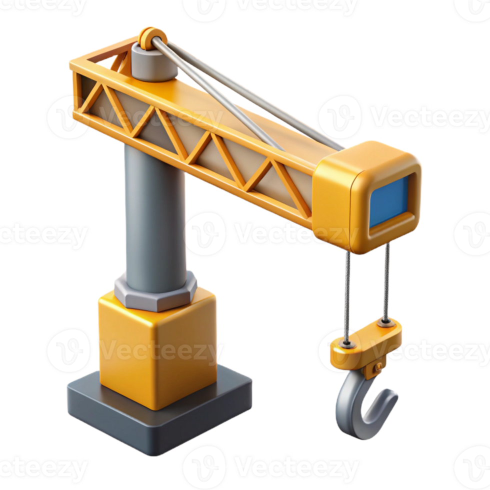 serene artistic Construction Crane Jib Arm Detail Transparent Background 4K png