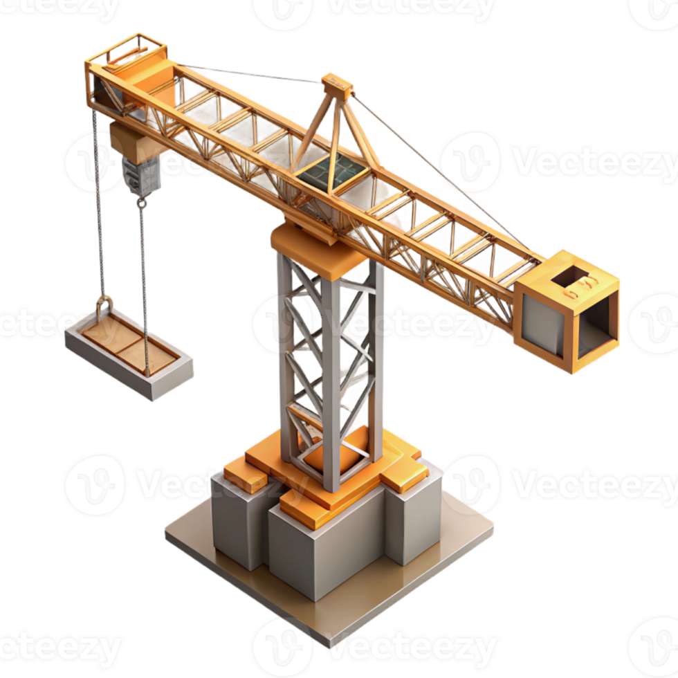 extraordinary traditional Construction Crane High Angle View Isolated original png