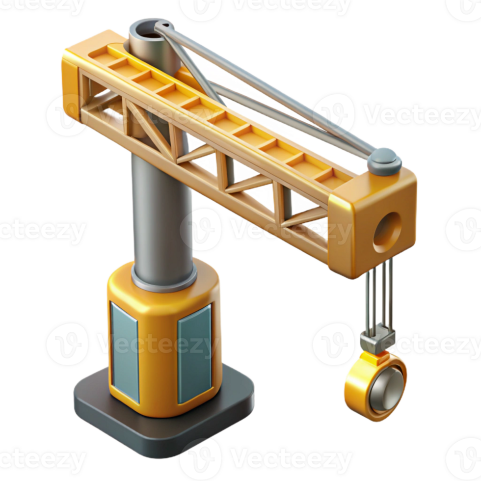 serene contemporary Construction Crane Jib Arm Detail Transparent Background professional png