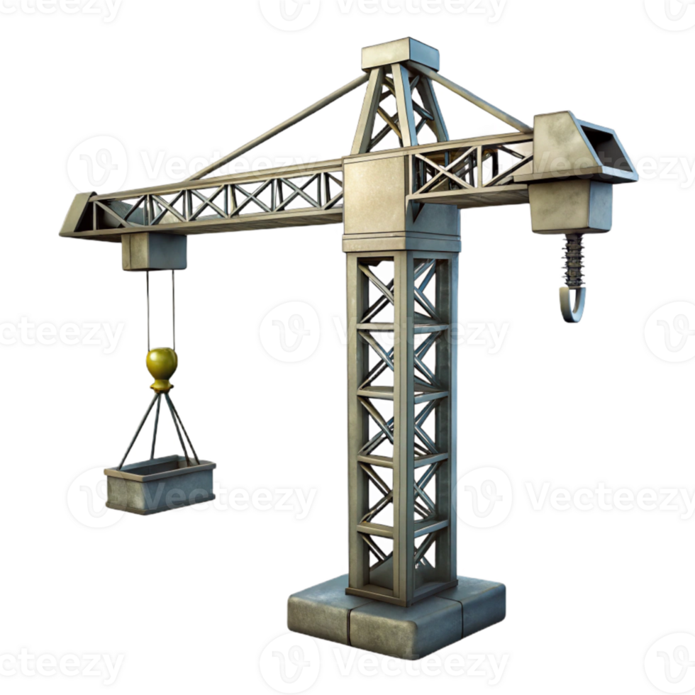 elegant vintage Construction Crane Silhouette Cutout Transparent Background premium png