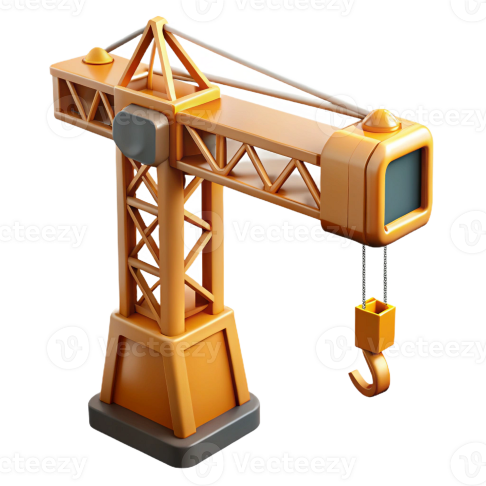 impressive rustic Construction Crane Jib Arm Detail Transparent Background high quality png