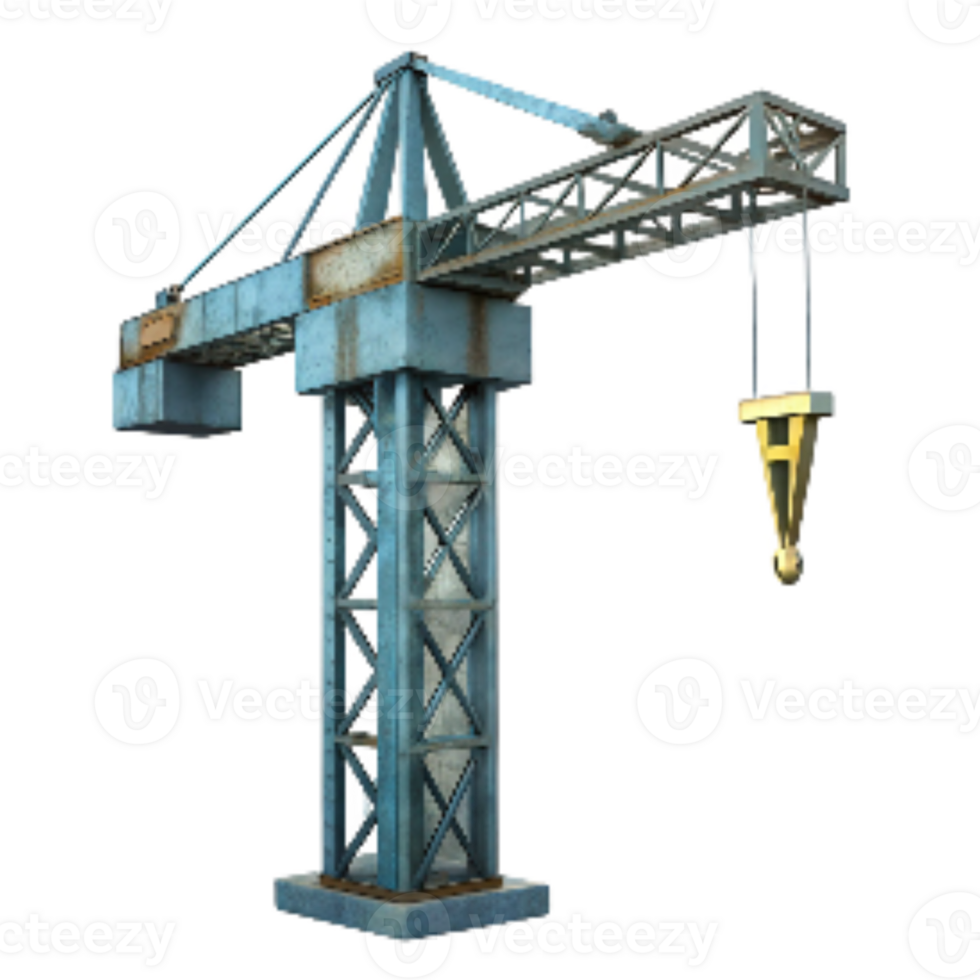 beautiful traditional Construction Crane Silhouette Cutout Transparent Background authentic png