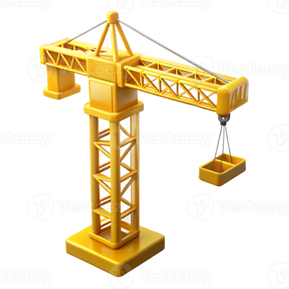 stunning vintage Construction Crane Yellow Color Transparent Background original png