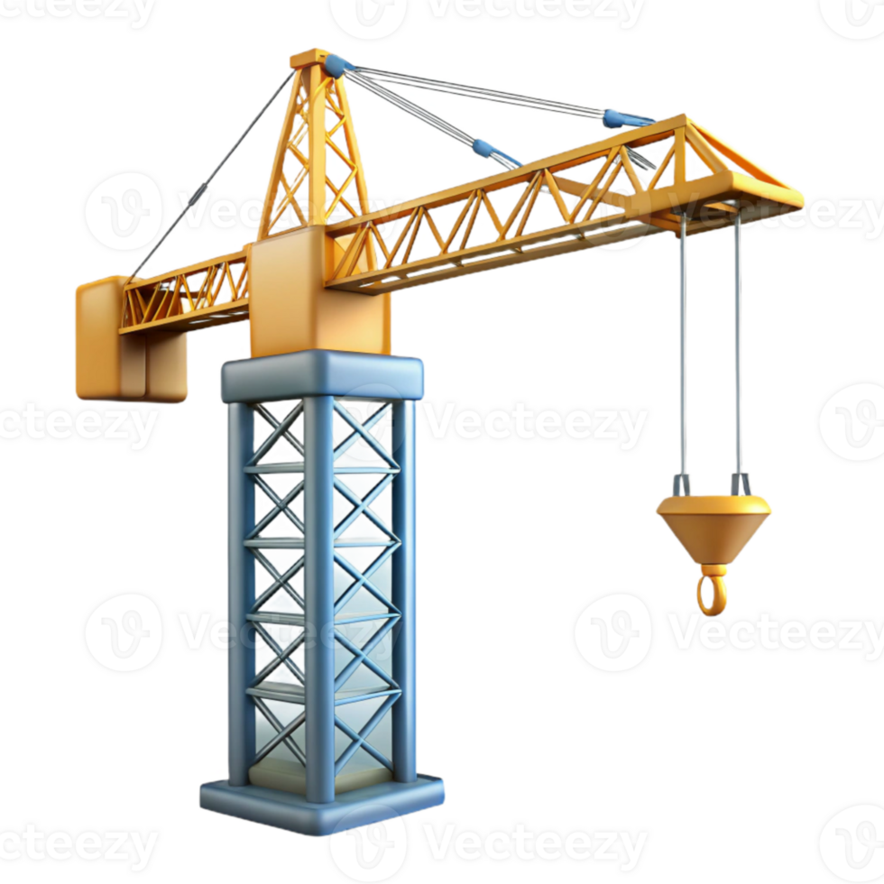 beautiful minimalist Construction Crane Silhouette Transparent Background high quality png