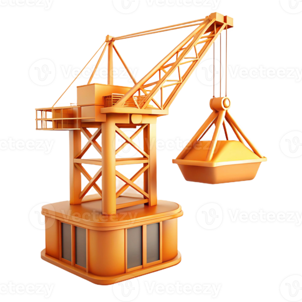 dramatic artistic Construction Crane Silhouette Transparent Background detailed png
