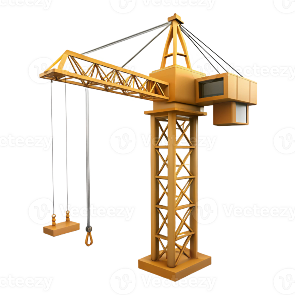 beautiful artistic Construction Crane Silhouette Transparent Background high quality png