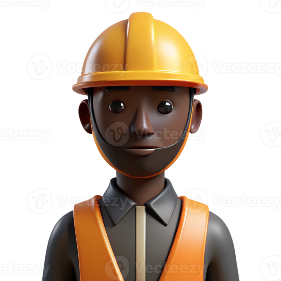 elegant rustic Construction Worker Silhouette Hard Hat Transparent Background original png