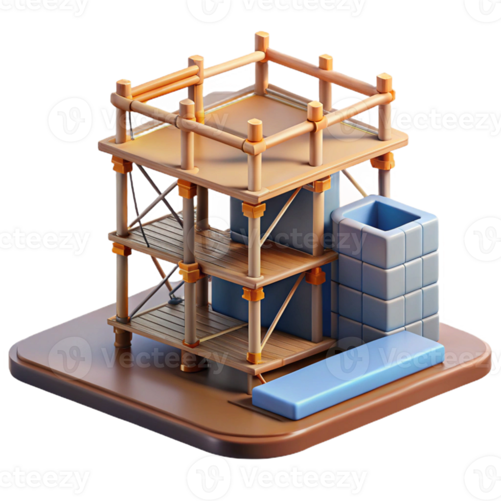 magnificent rustic Construction Site with Scaffolding Transparent Background high resolution png