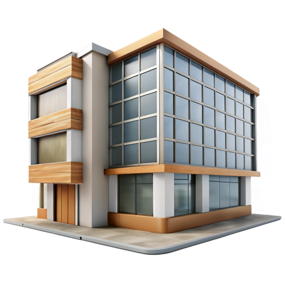wonderful vintage Contemporary Office Building Facade Cutout White Background high quality png