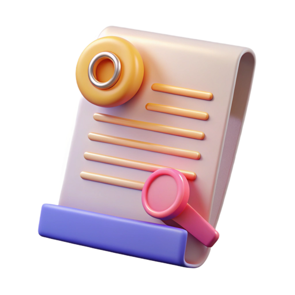 vibrant modern Contract Document with Stamp Cutout high quality png