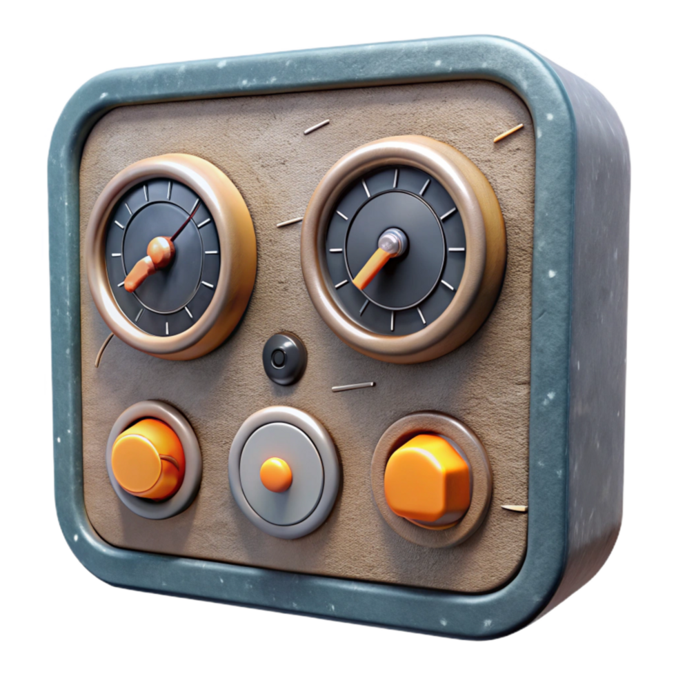 magnificent minimalist Control Panel with Analog Gauges Cutout professional png