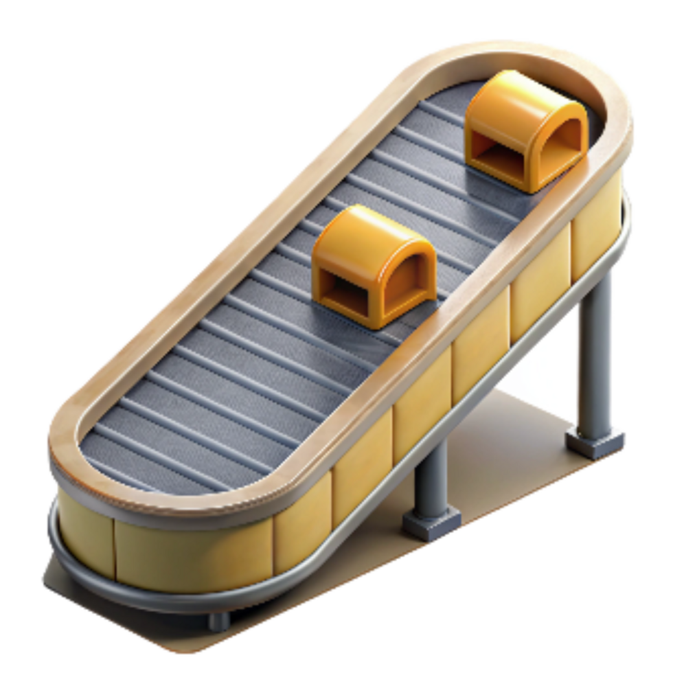 wonderful rustic Conveyor Belt System Top View Isolated exclusive png