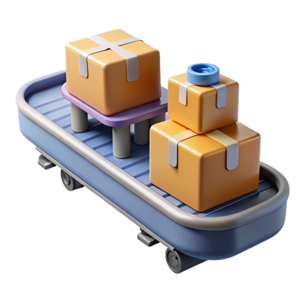 stunning traditional Conveyor Belt with Products Moving Cutout original png