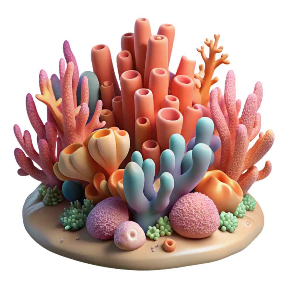 impressive minimalist Coral Reef Underwater Scene Isolated original png