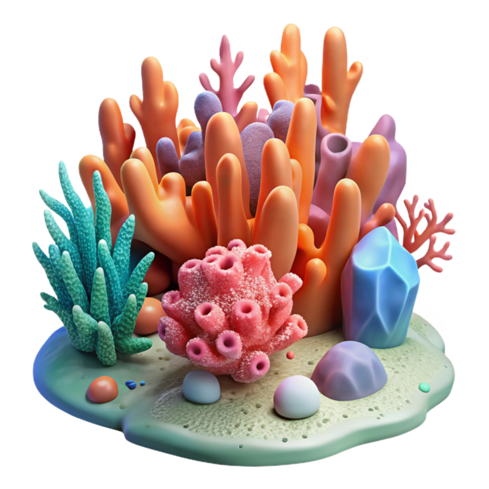 magnificent creative Coral Reef Underwater Scene Isolated exclusive png