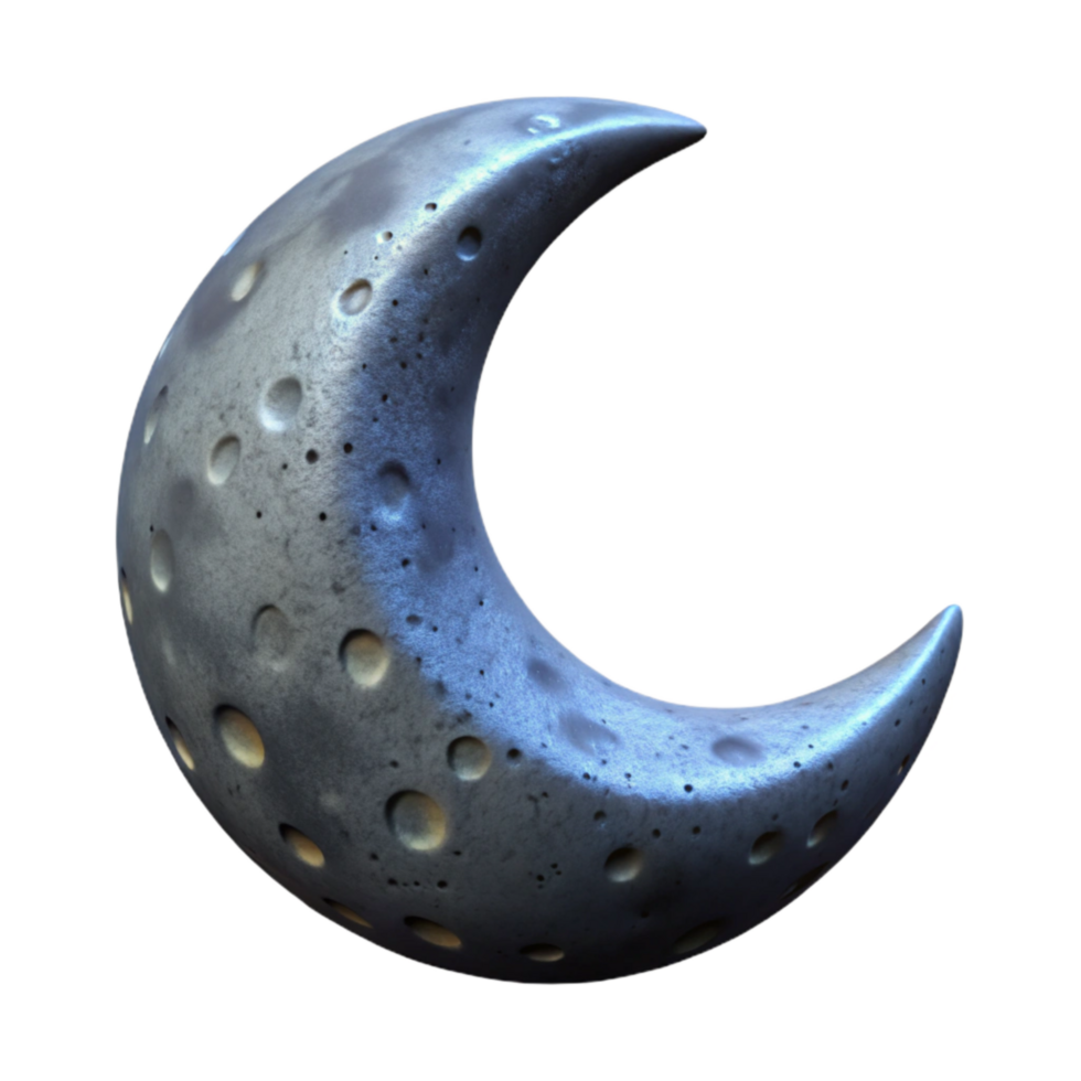 vibrant abstract Crescent Moon in Dark Night Sky Cutout high quality png