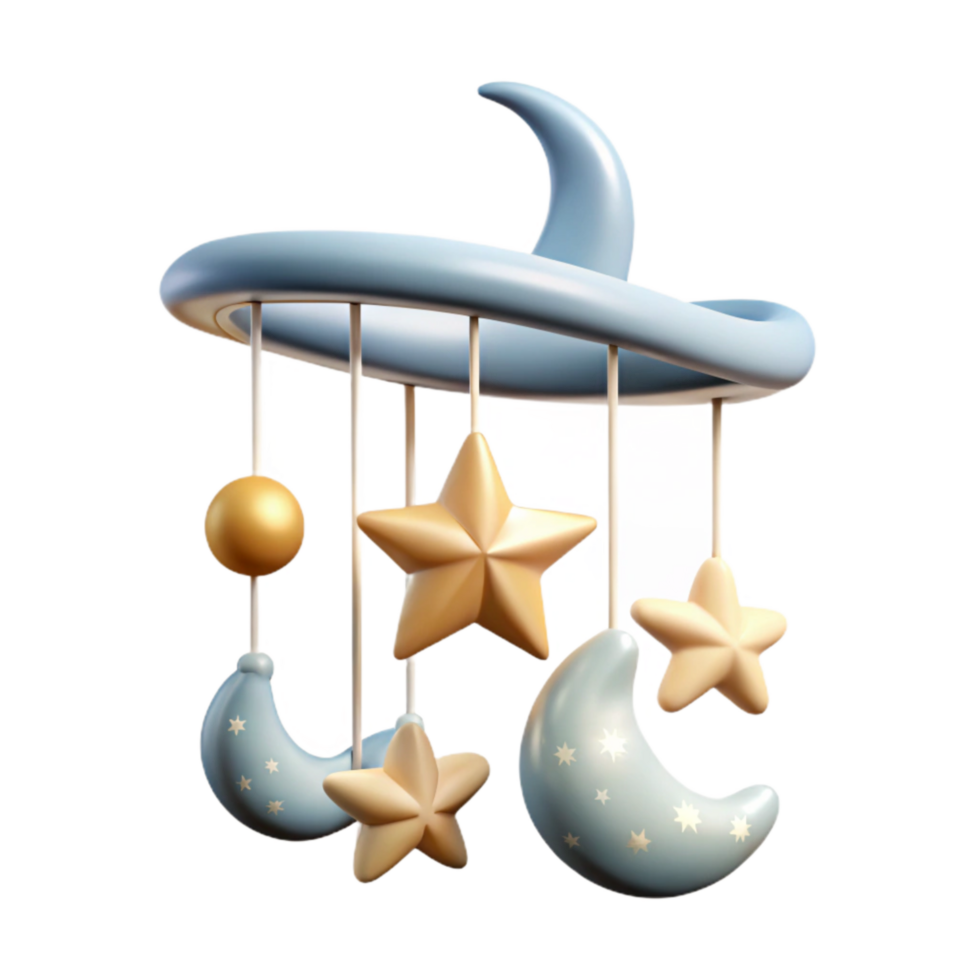 wonderful contemporary Cribs Mobile with Stars and Moon Transparent Background premium png