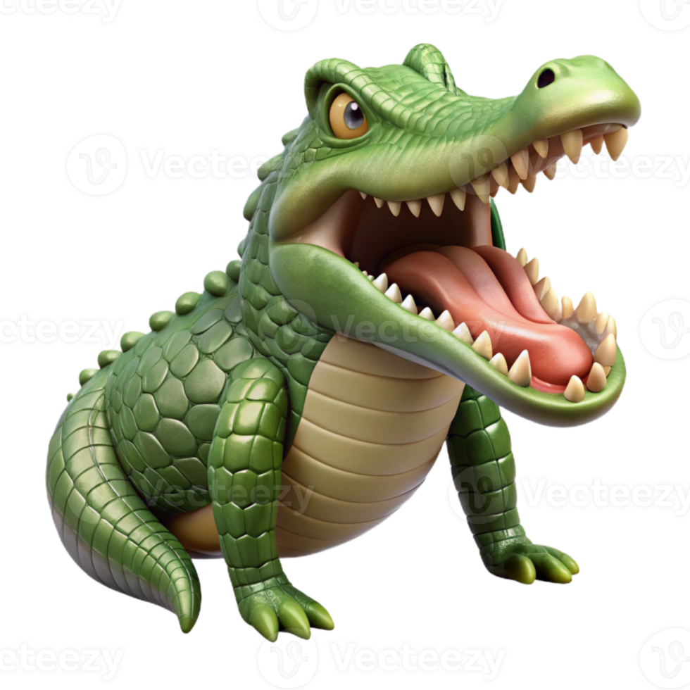 magnificent minimalist Crocodile Cutout Isolated with Open Jaws high resolution png