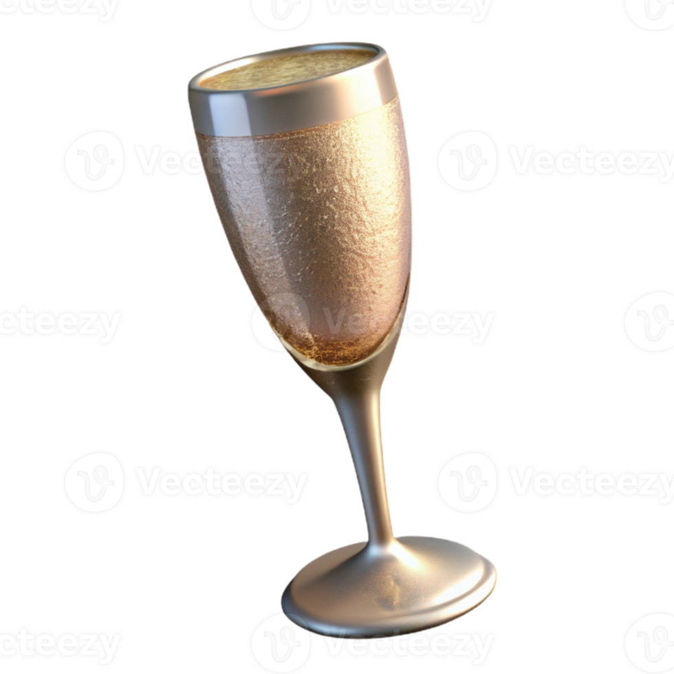 serene minimalist Crystal Champagne Flute Full Isolated 4K png