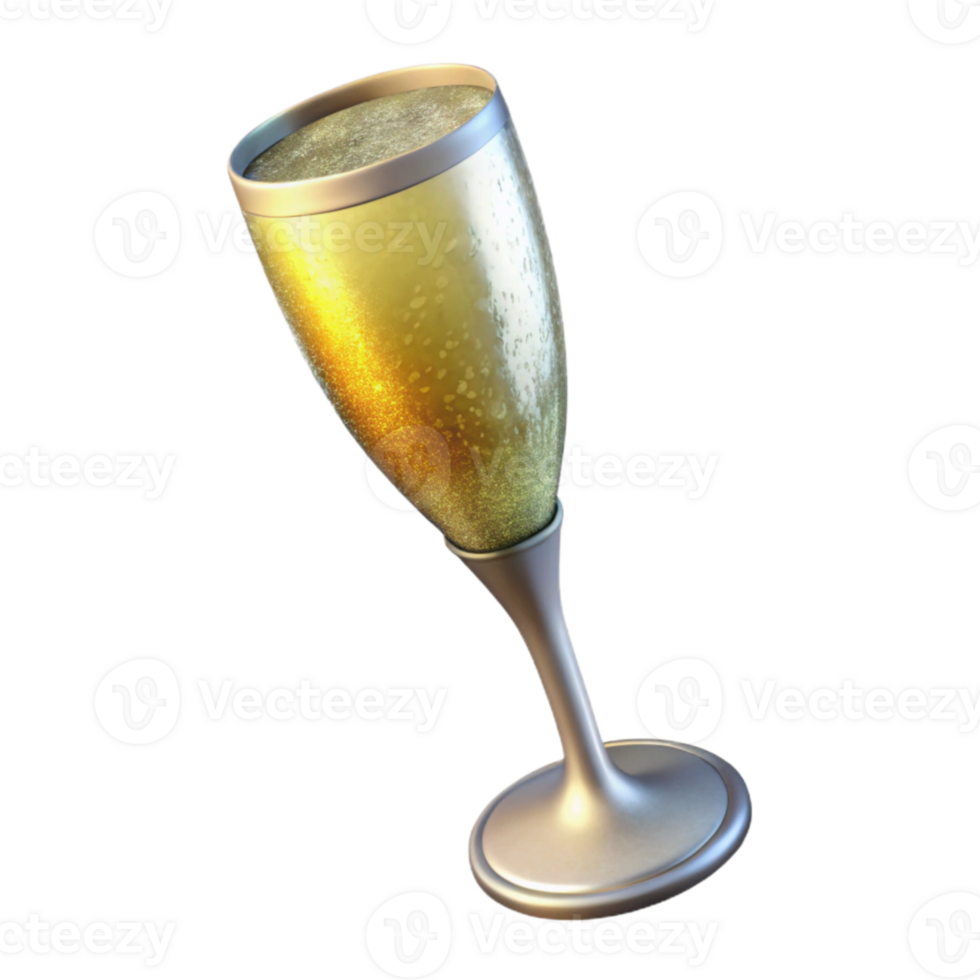 dramatic artistic Crystal Champagne Flute Backlit Cutout premium png