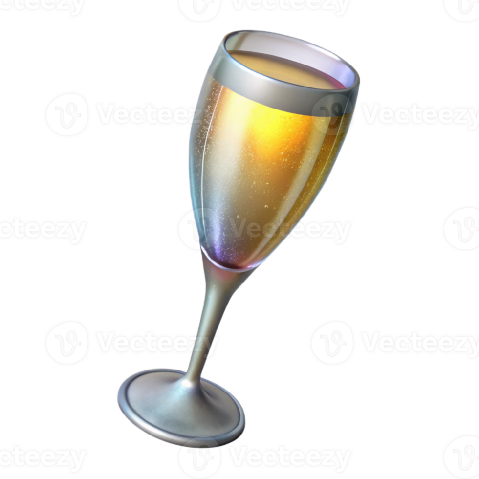impressive minimalist Crystal Champagne Flute Backlit Cutout high quality png