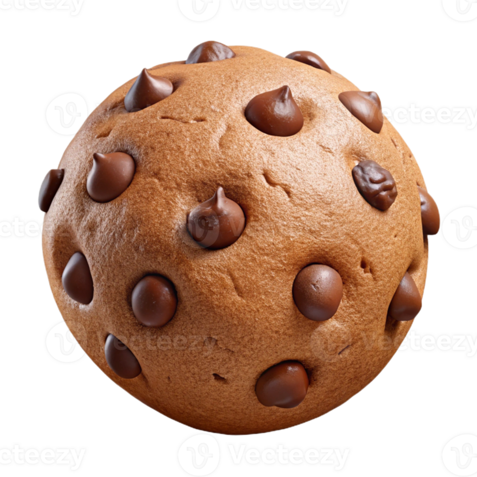 dramatic creative Crumbly Chocolate Chip Cookie Isolated on Transparent Background high quality png