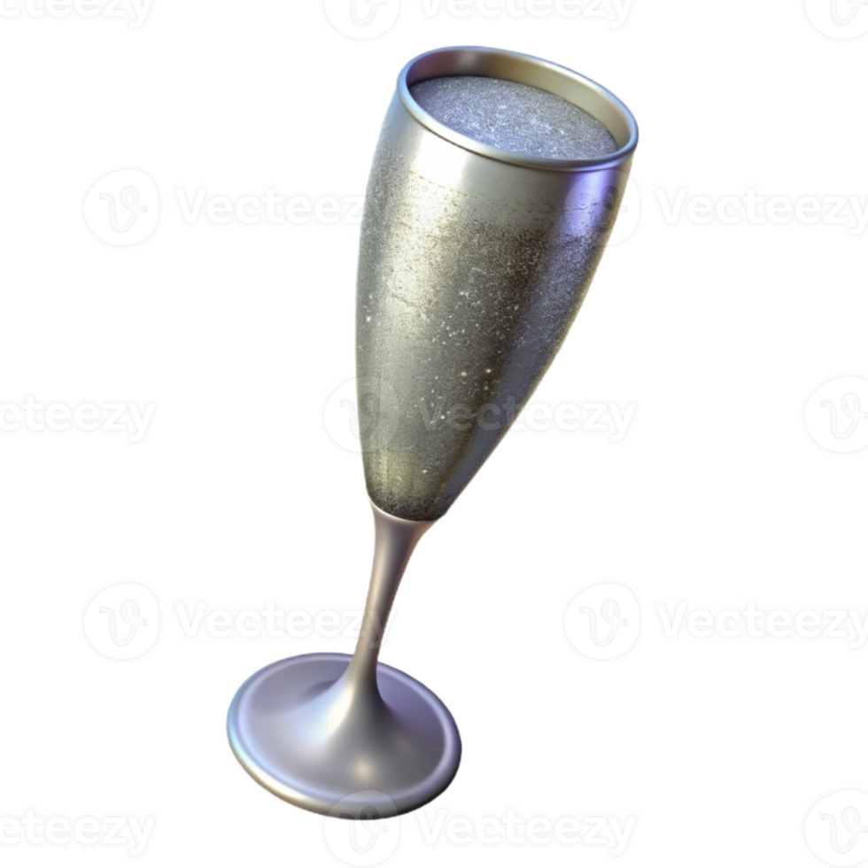 impressive artistic Crystal Champagne Flute Isolated 4K png
