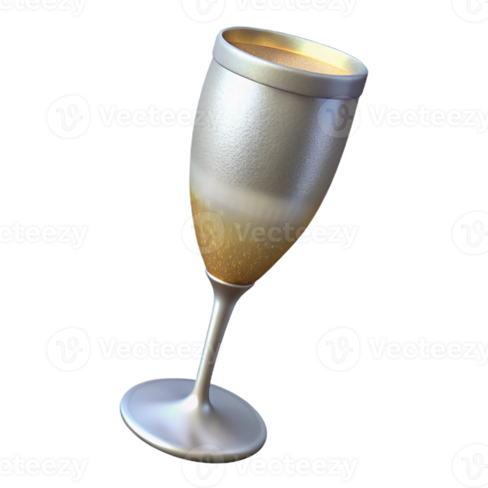 magnificent rustic Crystal Champagne Flute Isolated authentic png