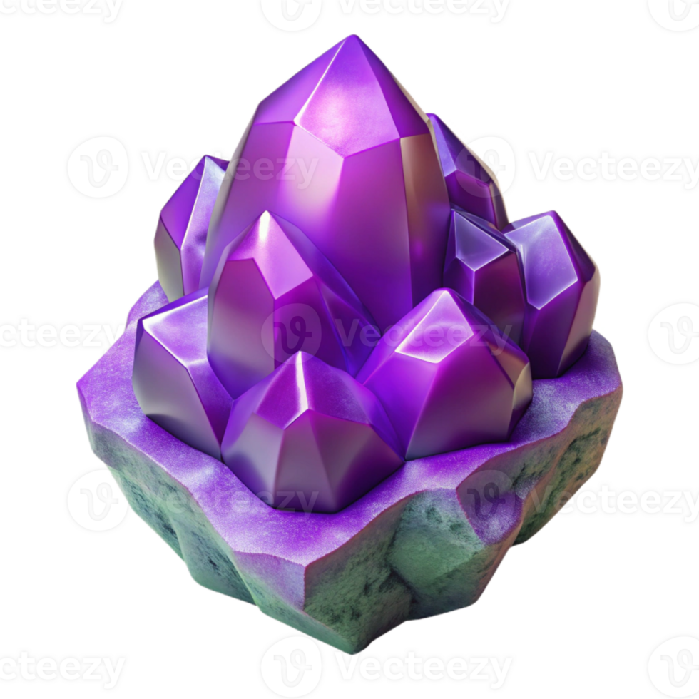 wonderful artistic Crystal Geode Purple Cutout Isolated exclusive png