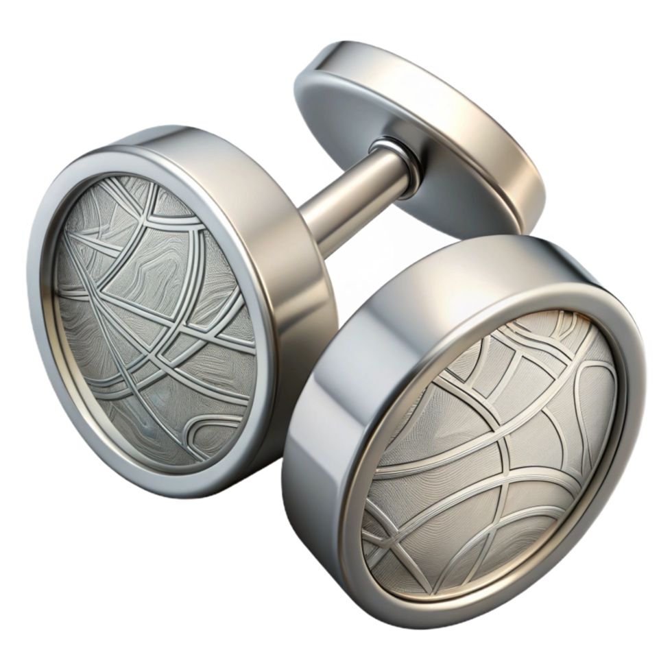 vibrant minimalist Cufflinks Silver Engraved Design Cutout Transparent Background original png