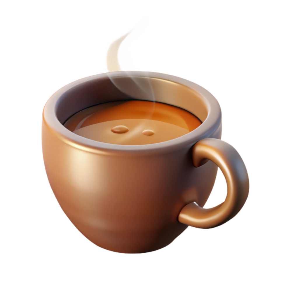 elegant modern Cup of Coffee with Steam Isolated genuine png