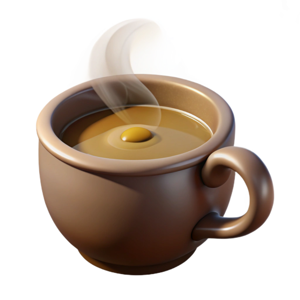 serene creative Cup of Coffee with Steam Isolated original png