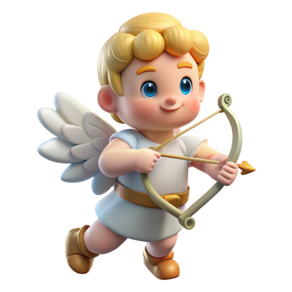 elegant classic Cupid with Bow and Arrow Cartoon Style Transparent genuine png
