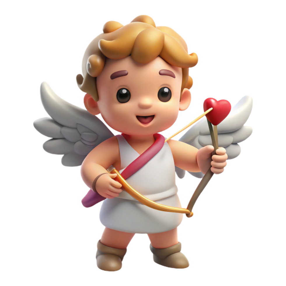 magnificent classic Cupid with Bow and Arrow Cartoon Style Transparent detailed png