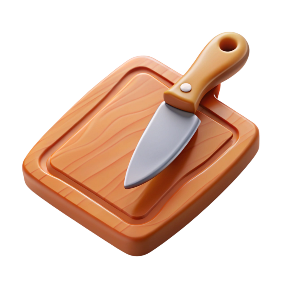 stunning modern Cutting Board with Knife Isolated original png
