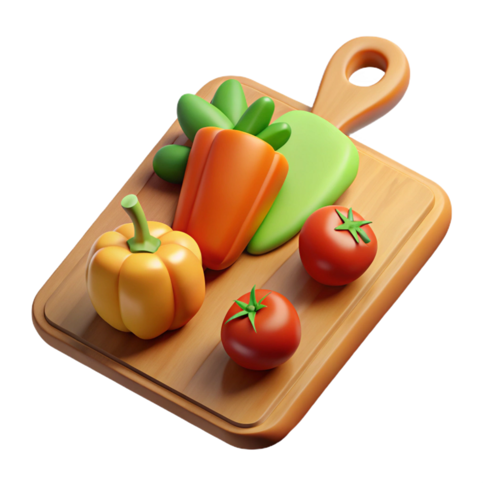 wonderful classic Cutting Board with Vegetables Isolated Element premium png