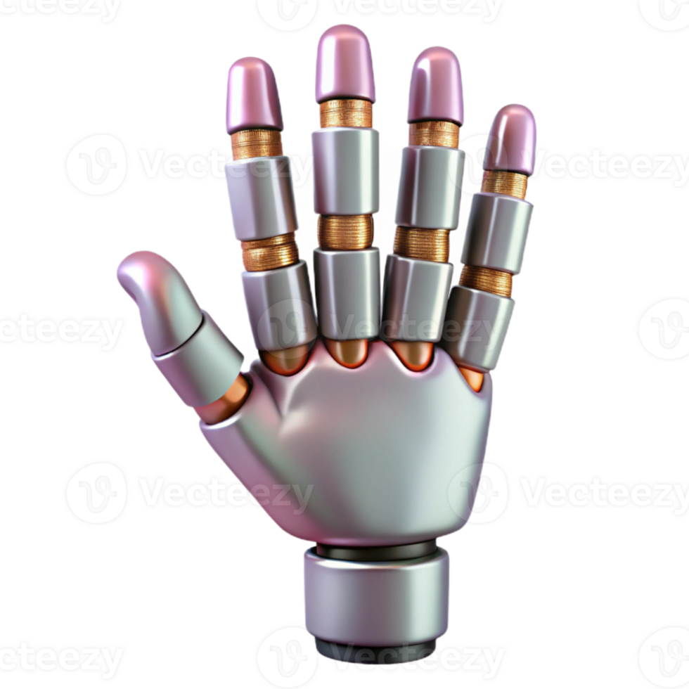 stunning minimalist Cybernetic Hand with Articulated Fingers Transparent genuine png