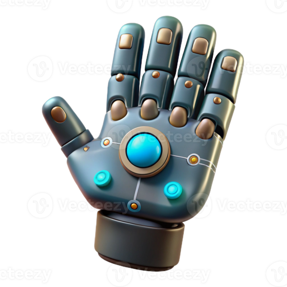 impressive minimalist Cybernetic Hand with Touchscreen Interface Cutout high quality png